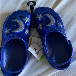 Blue Glitter Disney Crocs